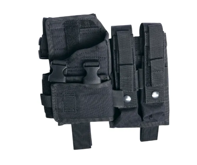 Strike Systems Beinholster mit 2 Magazintaschen Black passend für MP5K/UMP/MP7
